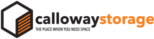 Calloway Storage logo with a hexagonal icon and the brand name in dark and orange letters