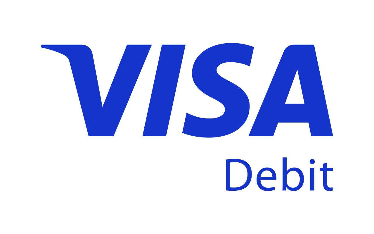 Visa Debit logo on white background (brand insignia)