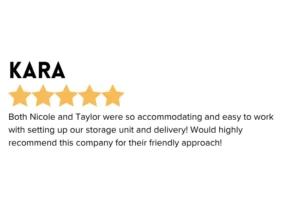 Customer Review - "Both Nicole and Tayler were so accommodating and easy to work with setting up our storage unit and delivery! Would highly recommend this company for their friendly approach!" Calloway Storage has real service from real people local to your storage needs. Local service from local people.