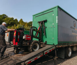 Calloway Storage Portable Storage Container arriving in Gravenhurst. Portable storage delivered to Muskoka, Haliburton, Parry Sound, and Georgian Bay!